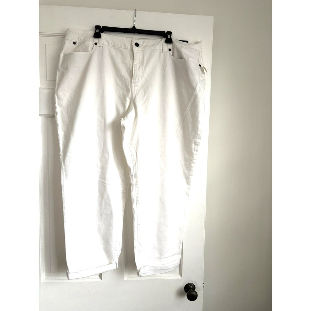 Talbots Woman‎ White Boyfriend Jeans Plus Size 20W New With Tags Denim Pants